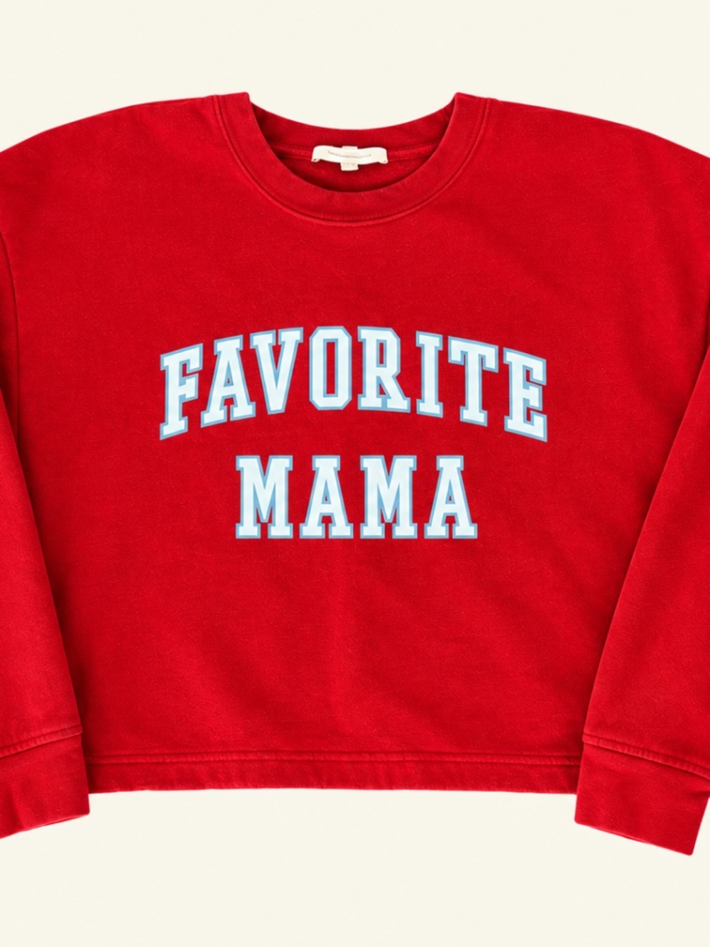 Normcore Favorite Daughter Cropped Favorite Mama Sweatshirt Red (M)